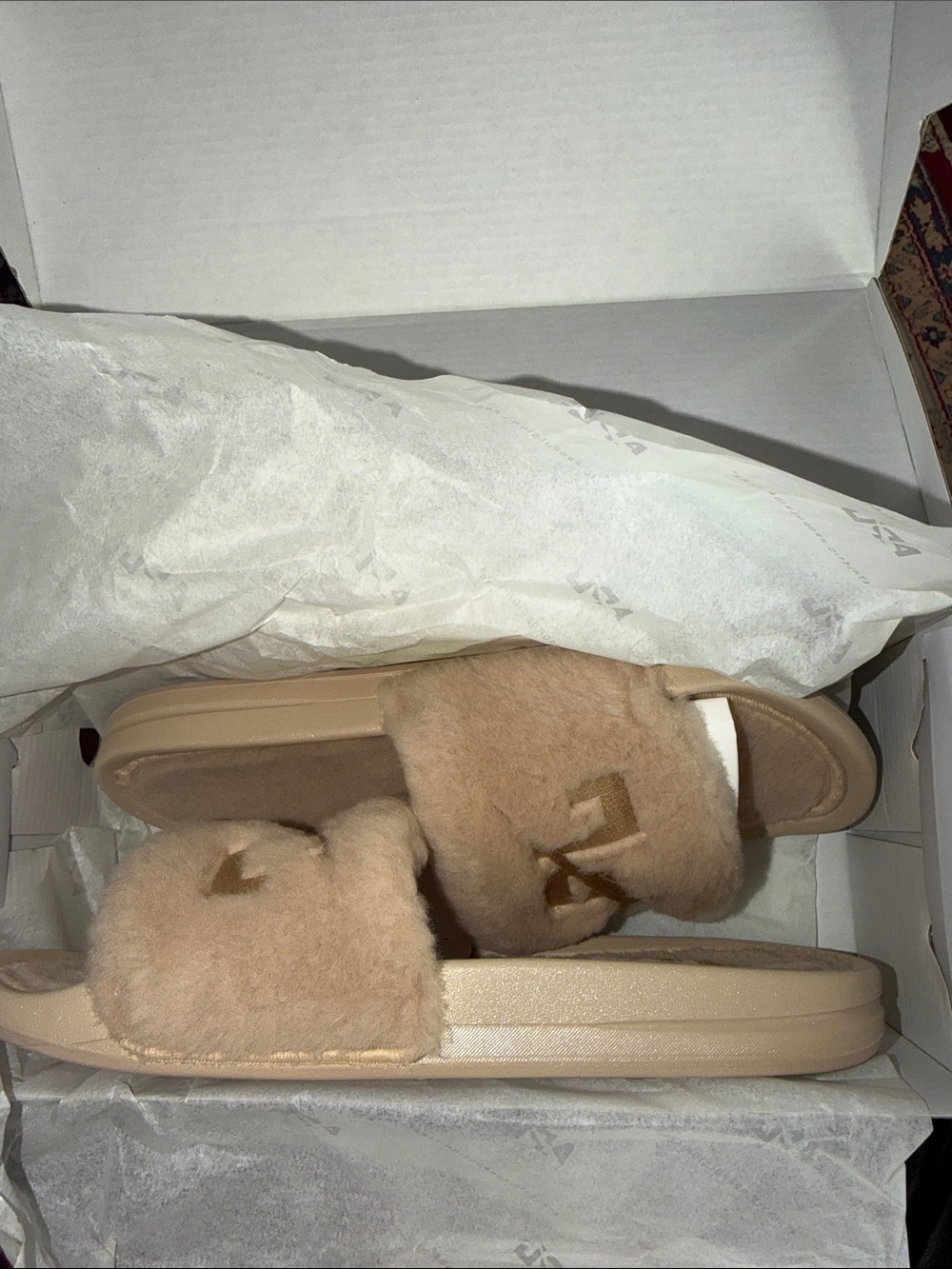APL Tan Faux-Fur Slide Sandals—Unisex